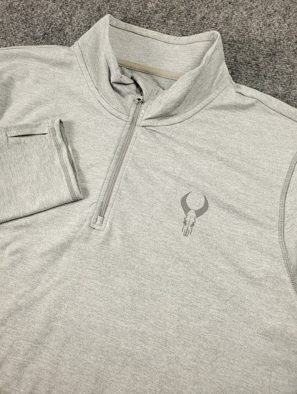 Badlands Every Wear Quarter Zip Pullover Large Gray Long Sleeve Base Layer